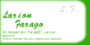 larion farago business card